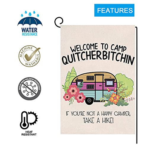 Camping Garden Flag Welcome To Camp Quitcherbitchin Rv Flag For Outdoor Yard House Banner Home Lawn Welcome Decoration (Welcome To Camp Quitcherbitchin) #TOP6