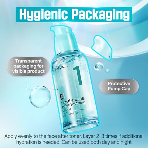 numbuzin No.1 Serum | Pantothenic B5 Active Soothing Serum | Soothing, Hydrating | Pantothenic Acid, Niacinamide | Excess Oil Control, Reduces Breakouts, Acne | Oily, Acne-Prone Skin | 1.69 fl. oz.