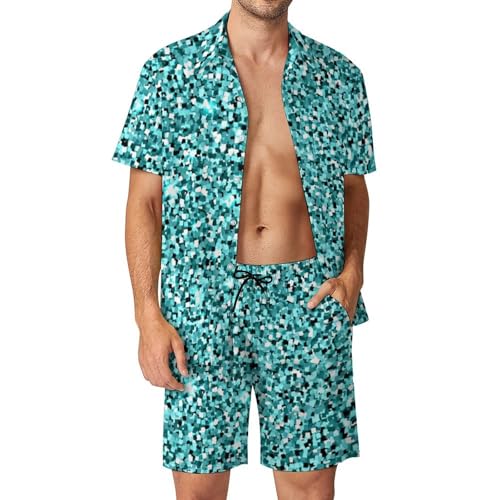 Ensemble 2 pièces pour homme tenue de plage courte et décontractée bleu