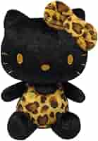 ヒョウ柄ブラックキティ　ぬいぐるみ サンリオ ハローキティ ヒョウ柄 ブラック お座りぬいぐるみ