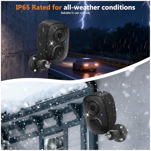 Image of 2K FHD Security Camera Wireless Outdoor Cameras for Home Security,AI Human Detection,Instant Alert,Color Night Vision,SD /Cloud Storage,Solar /Battery Powered,2.4G WIFI Only,Spotlight,Siren Alarm,4 Pack
