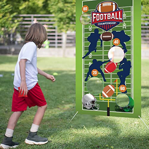 Super Bowl Football Toss Game With 3 Bean Bags, Indoor And Outdoor Football Party Game For Kids Adults Family Football Birthday Party Supplies And Football Decorations #TOP4