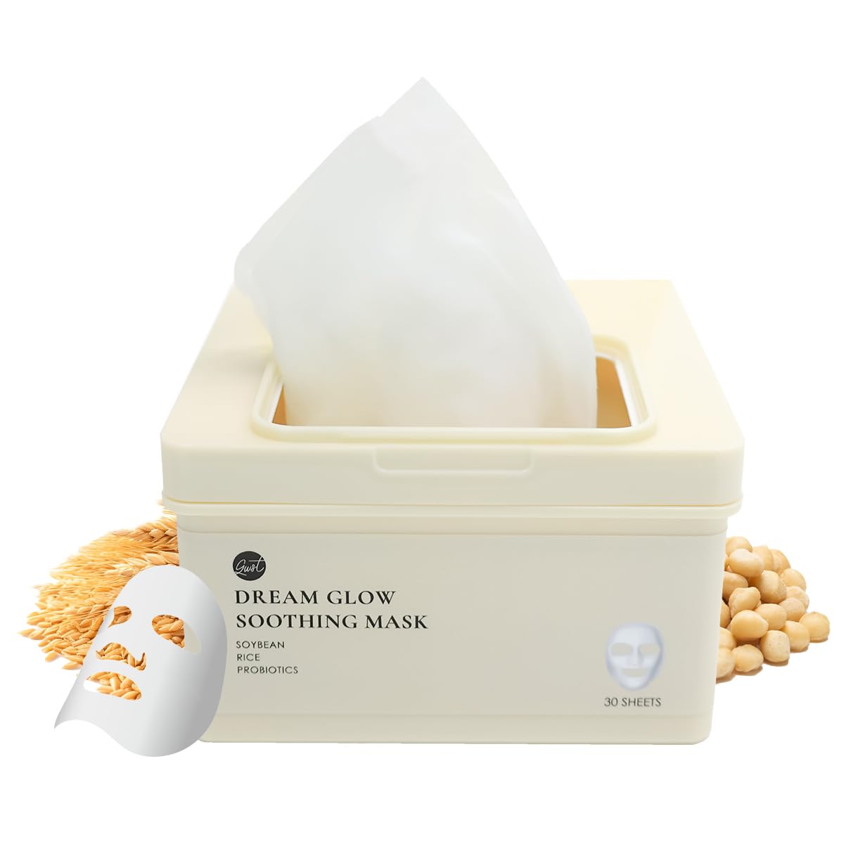 glowiest Dream Glow Soothing Sheet Mask (30 Count) | Soybean Extract & Rice Water, Calming | Niacinamide & Multi-Weight Hyaluronic Acid | Hydrating &