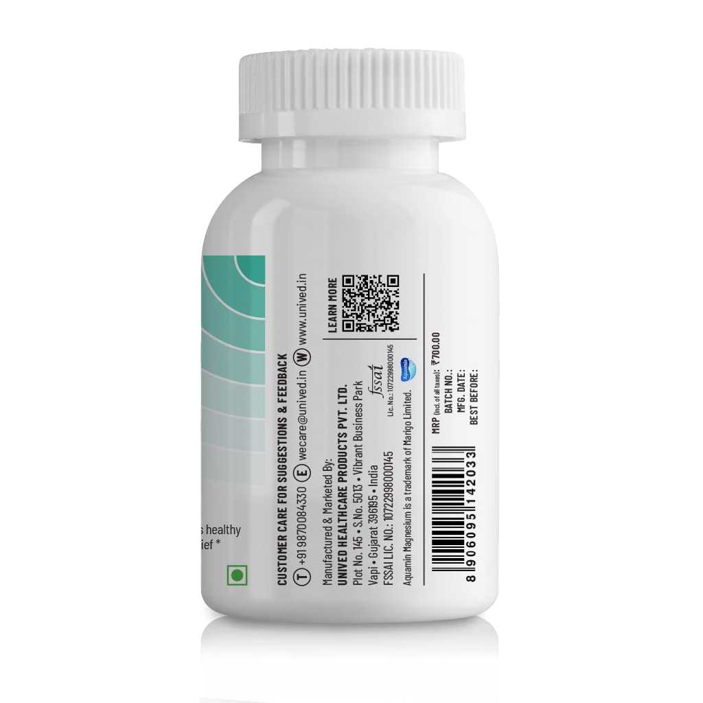 Unived Marine Magnesium, Natural Aquamin Magnesium from Sea Water, Supports Enzyme Function & Energy Production, 60 Vegan Capsules Unived Marine Magnesium, Natural Aquamin Magnesium from Sea Water, Supports Enzyme Function & Energy Production, 60 Vegan Capsules