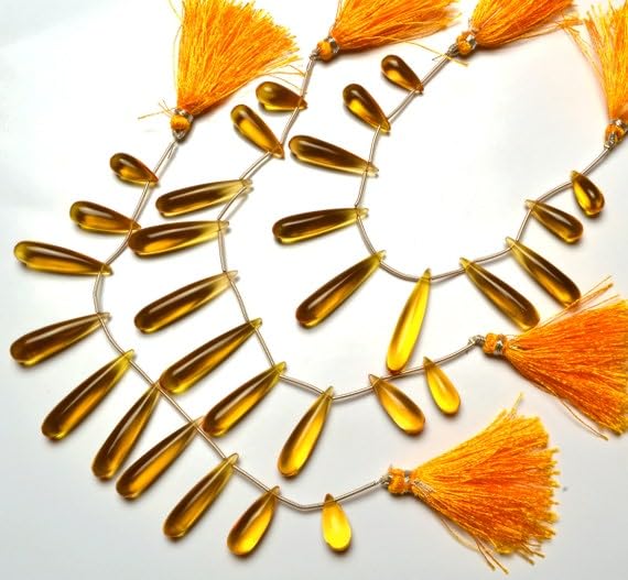 HydroQuartz citrine grosses gouttes sans éclats pour fabriquer des bijoux durables