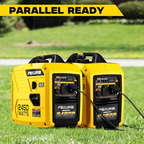 Image of 2450-Watt Inverter Generator for Home Use, 1.6Gallon Large Fuel Tank Up to 8.3 Hours Use, 120V Gas Powered Generator Super Quiet, Yellow