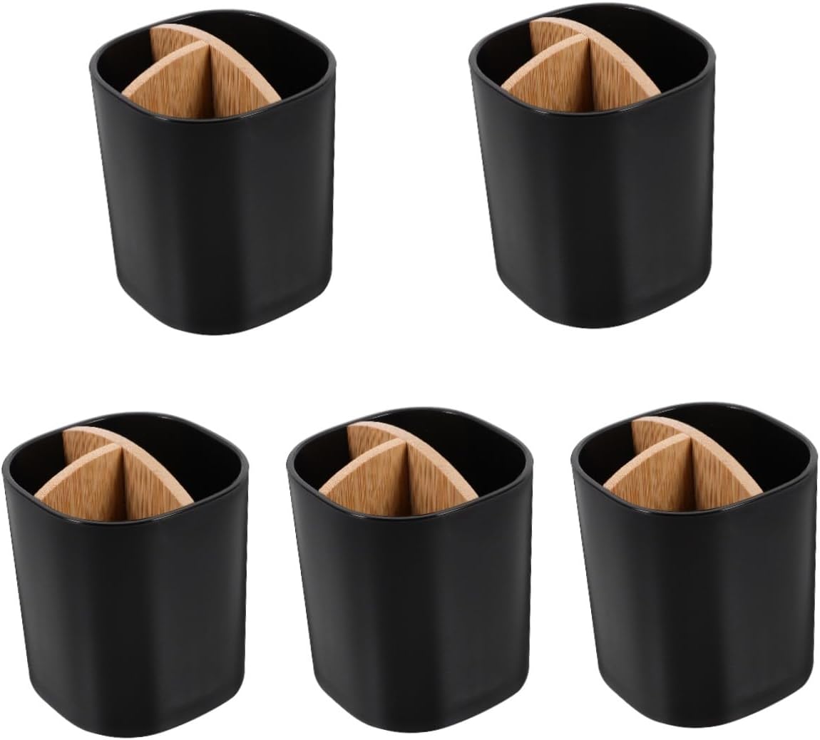 Amosfun 5pcs Chrome Toothbrush Holder Holder Stand Bathroom Organizer Toothbrush Compartment Home