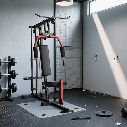 AIKKYS Home Gym Machine, 400 Lbs Home Gym Equipment with Pulley System, Multifunctional Full Body Workout Machine for Strength Training, Fit 1" & 2" Weight Plates (Not Includ) - Image 7