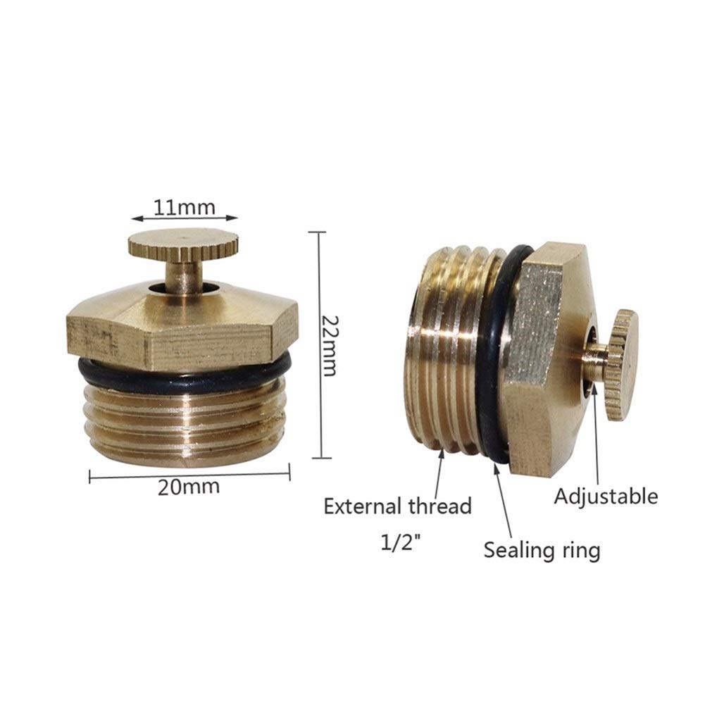 Gartenarbeit liefert Sprinkler 50 Stück 360-Grad-Sprenger 1/2" Kupfer Verstellbare Sprühdüse Landwirtschaft Gewächshaus Bewässerung Mistingdüse (Color : Brass)
