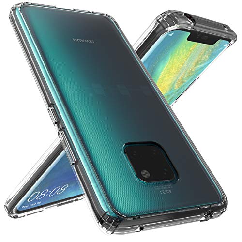 OUBA Huawei Mate 20 Pro Case, [Shock Absorbing] Air Hybrid Slim Thin Shockproof Armor Anti-Drop Crystal [Clear] Back + TPU Bumper Protective Case Cover Compatible for Huawei Mate 20 Pro - Clear