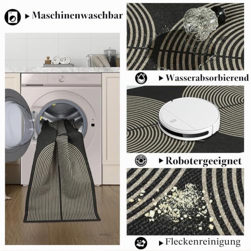 TUKDAK Weben Teppich Läufer Flur rutschfest 80x150cm, Waschbar Küchenteppich, Flurläufer Modern, Teppichläufer, Küchenläufer, Flur Teppich… – Ansicht 4