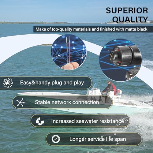 Image of NMEA 2000 Network Starter Kit for Lowrance Simrad B&G Navico Garmin Networks /Fishfinder /Chartplotter, Includes Backbone Cables丨Drop Cables丨 Tees丨 Terminators Kits, IP67 Waterproof