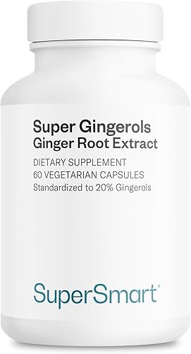 Supersmart - Super Gingeroles 400 mg por día (alta potencia 20% de gingerol) - Suplemento de extracto de raíz de jengibre | Sin OMG y sin gluten -