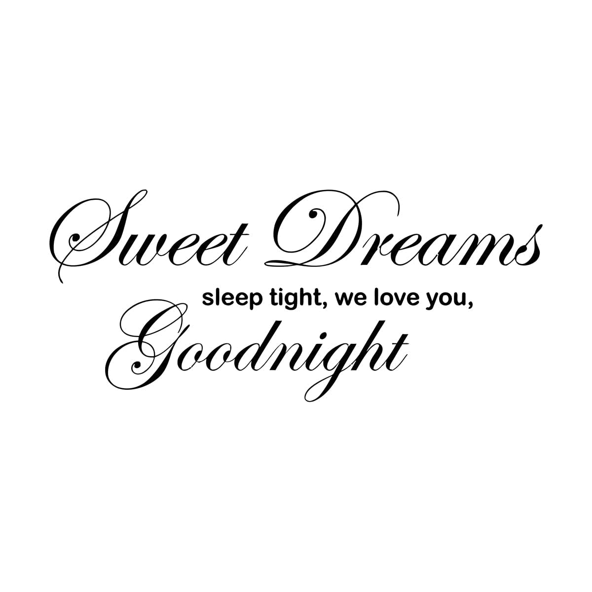 Lzhouting Wall Stickers 0836 Sweet Dreams Sleep Wall Sticker We Love You Goodnight Sign Wall Decal Baby Bedroom Poster Quote Vinyl Sticker Nursery Decor Small - 30X69cm