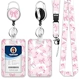 Design moderne à motif nœud papillon : L'étui à cartes en ton rose discret avec un motif classique de nœud papillon est fabriqué en matériaux durables et présente des bords arrondis, un accessoire quotidien à la fois stylé et pratique