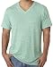 Mens Tri Blend V-neck Tee Shirt, Large Green Triblend