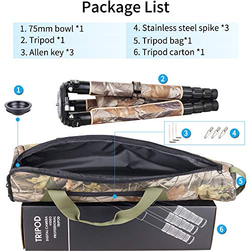 Image of INNOREL RT90CM Carbon Fiber Bowl Tripod - Heavy Duty With 75mm Bowl, 40mm Leg Tube, Ultra Stable Professional Camera Tripod, Max Load 88lb /40kg, Camouflage Sleeve