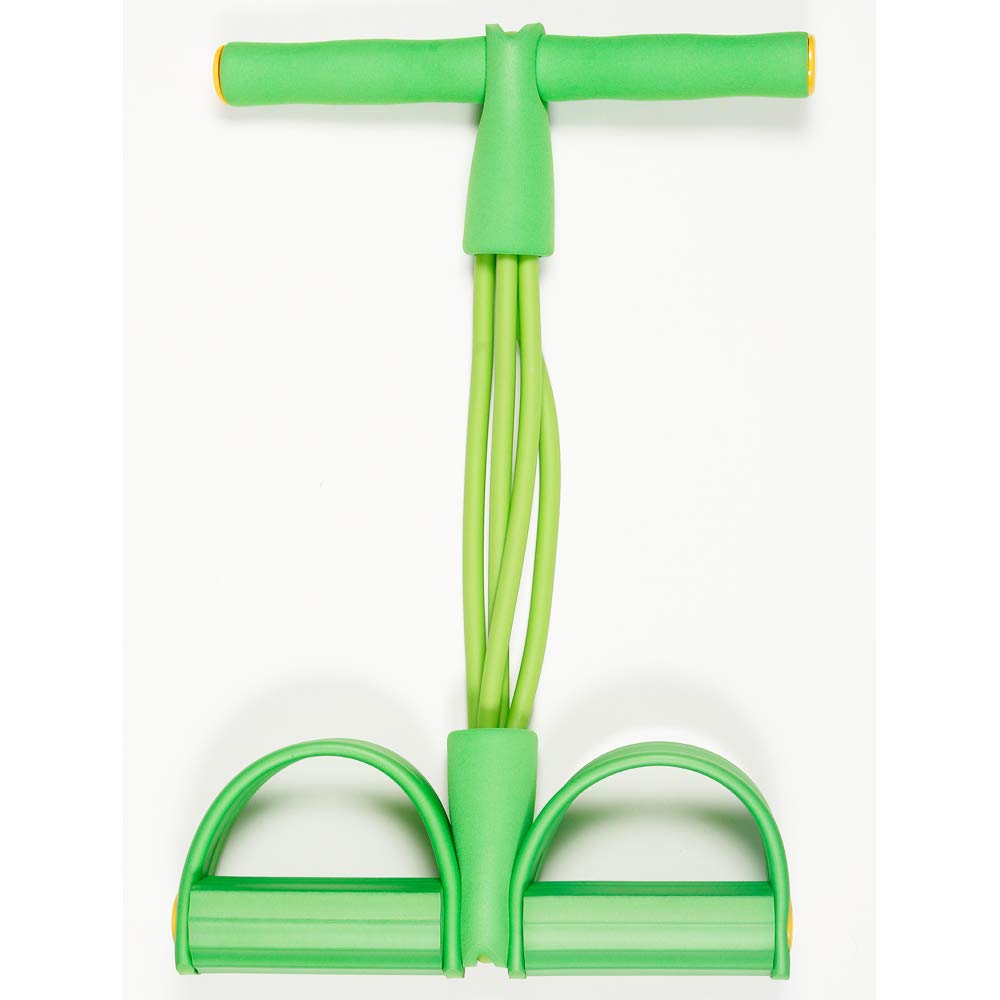 VOANZO Abdominal Fitness Rally Pedal Puller Sit-up Trainer, Latex Pull Rope Fitness Equipment Abdominal Exerciser Sports Four-leg Rope (Green)