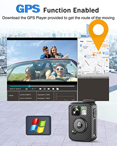 Boblov F2 Body Worn Camera 64Gb With 3000Mah Battery, Wifi Gps Enabled, Duall Screens Support 8-10Hours Recording For Recorder #TOP1
