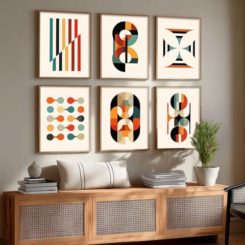 Image of kotart Boho pattern Theme Digital Wall Art Prints for Living Room Bedroom Office Room Decor - Painting for Wall Decoration - (Pack of 6 Multicolor) (13x17 inch, J)