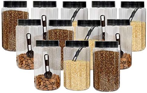 Kuber Industries Opal Airtight Food Storage Containers Kitchen Containers for Kitchen Storage (Set of 12,1500 ml, Grey)-KUBMARTK11029