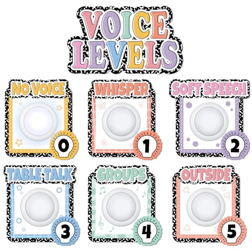 7PCS Magnetic Composition Voice Level Chart for Classroom