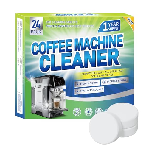 Coffee Machine Cleaner Descaler Tablets - 24 Count Compatible With Nespresso, Keurig, Ninja, Delonghi, Miele, Coffee Maker Pot Descaling,Descaling and Cleaning Tablets for Coffee Pot & Machines