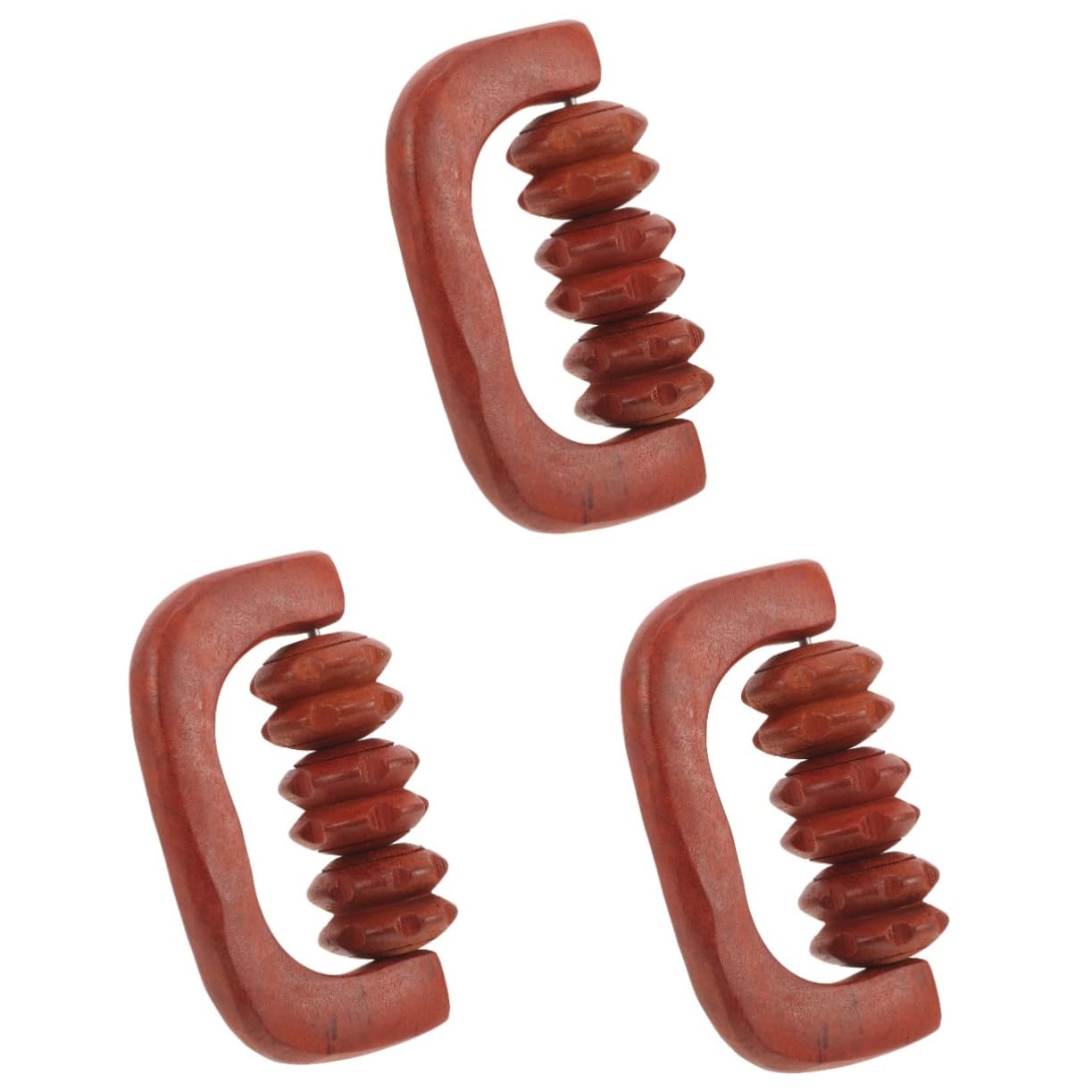 Beavorty 3piezas Rodillo De Masaje Manual De Madera Masajeador De Espalda y Piernas Roller De Relajación Para Aliviar Tensión y Circulación Herramienta De Masaje Multifuncional De Madera