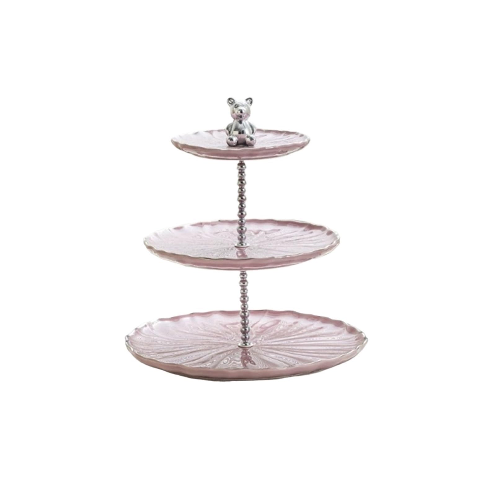 Hhaoran-9868 Tiered Serving Tray Luxury Multi-tier Cake Stand: Perfect For Decorating Your Living Room Coffee Table Or Candy Dish Cupcake Stand(Purple,Medium)