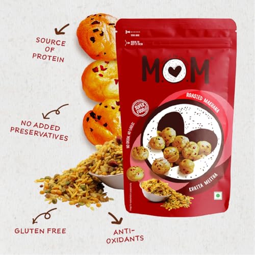 Image of MOM - Meal of the Moment, Roasted Khatta Meetha Makhana (Pack of 3), 52g - Gluten Free | Anti Oxidants | MSG Free | Zero Trans Fat | No added Preservatives and No Artificial Flavours