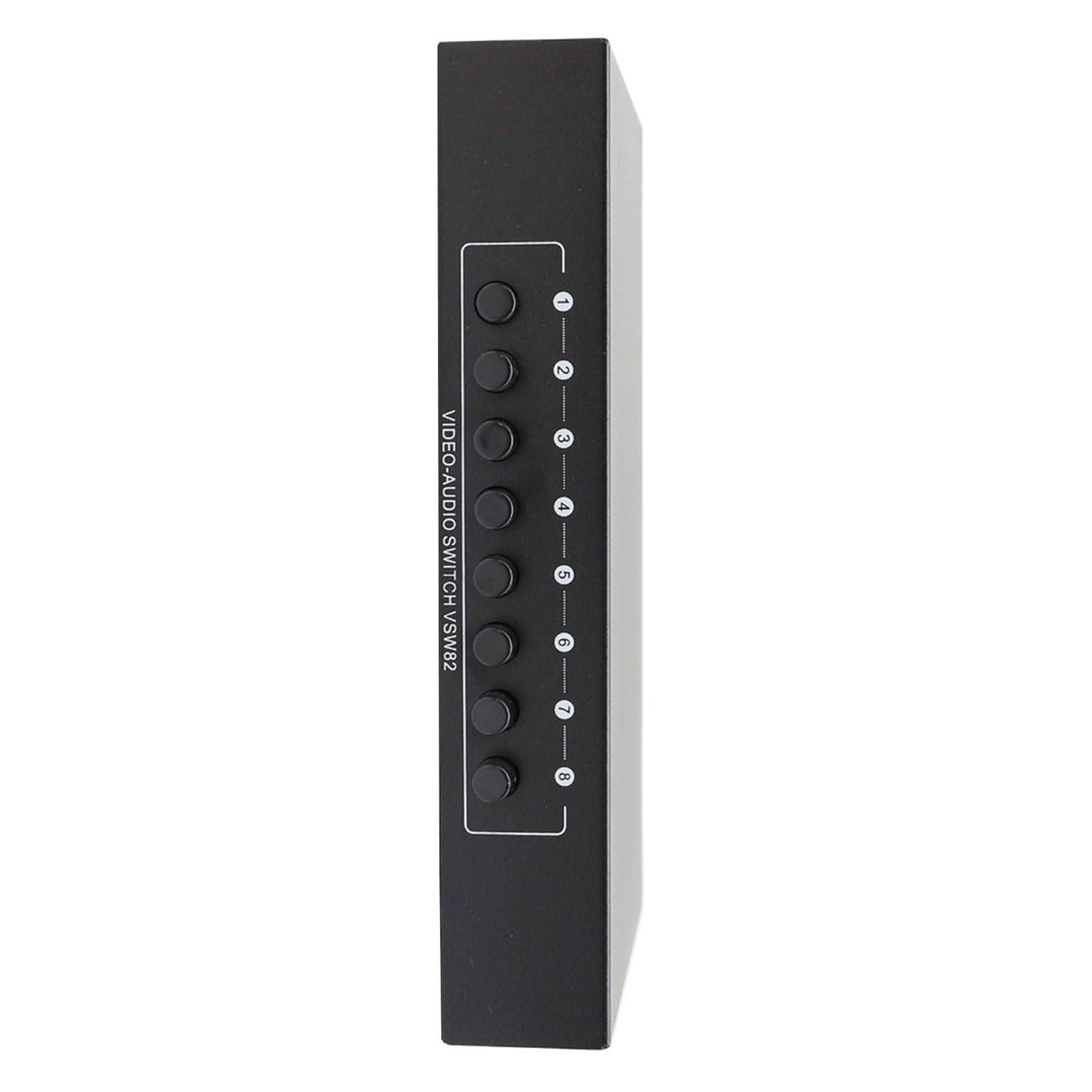 Selector de música de vídeo compacto de metal, 8 puertos, conmutación de señal AV sin costuras, interruptor de configuración de entretenimiento multidispositivo