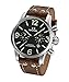 Price comparison product image TW Steel Maverick Unisex Quartz Watch with Black Dial Chronograph Display and Brown Leather Strap MS13