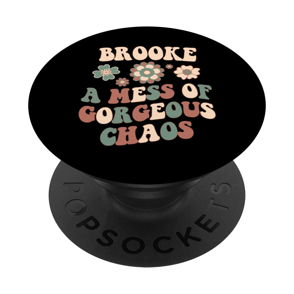 BROOKE Personalized Name Shirt BROOKE First Name PopSockets Swappable PopGrip, Black