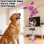 Jouets de chien farcis, Jouet à mâcher pour les grandes races moyennes, Jouets en peluche pour les garder occupés, Jouon de chien dentition pour chiot, Jouette de chien à friser (Pink Donkey)
