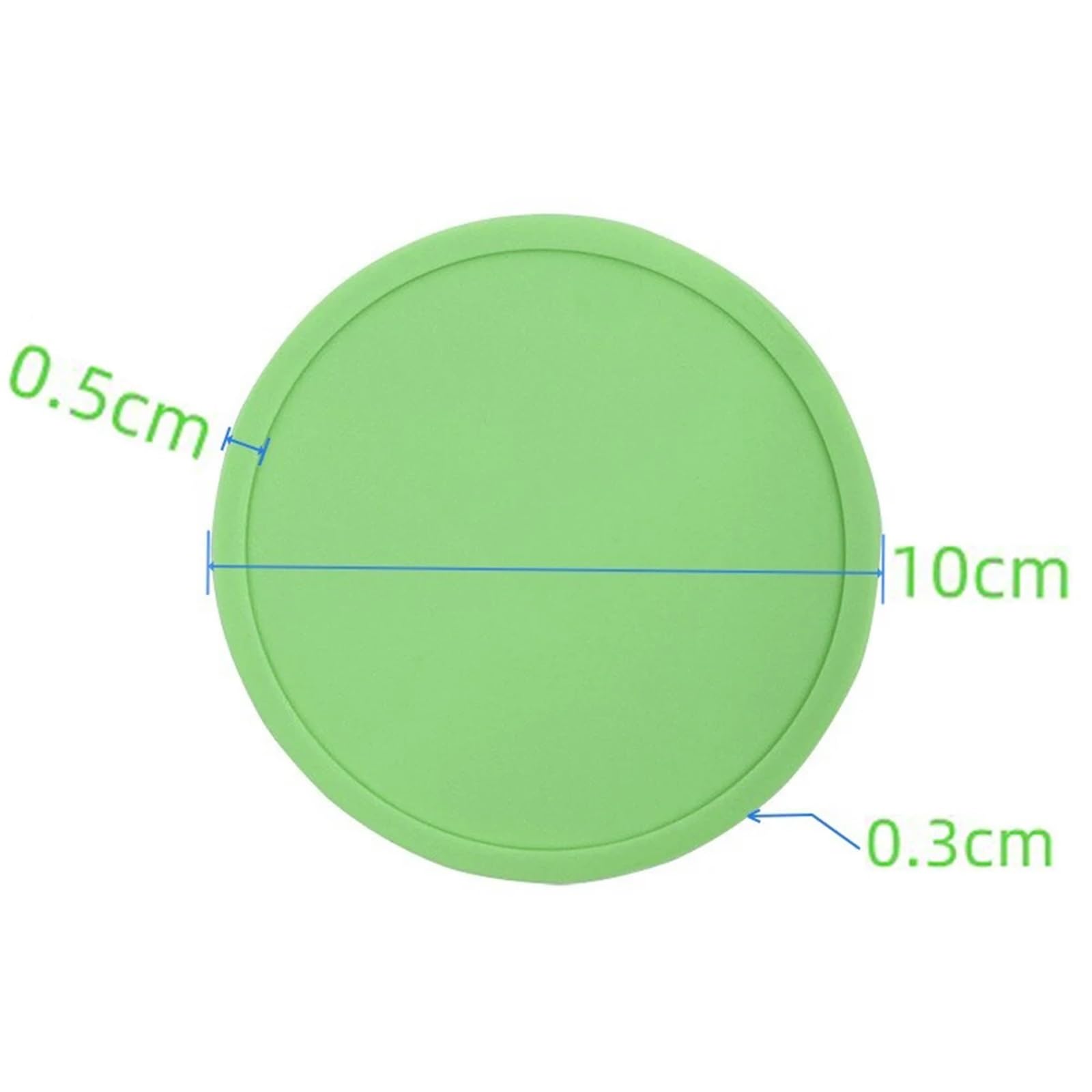 4/6/12 Piezas/Juego de Posavasos Redondos 10 cm, tapete Aislante Silicona for Tazas, Soporte for Bebidas, Decoraciones for la Mesa del hogar para Ollas y Sartenes Calientes(Green,12PCS_10CM)
