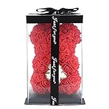 ZS-Juyi Rose Flower Bear -10 Inches Tall -Over 200+ Flowers on Rose Bear Lovely Heart -...
