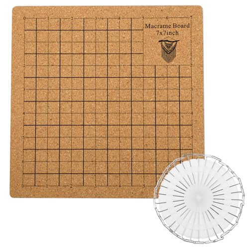 Abeillo Macrame Board & Pins Kit, Double Sided Grid Board for Braiding with 30 T-Pins, Macrame Kit...