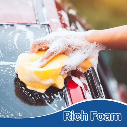 Image of 24 Pcs Large Cleaning Sponge, 7.5 x 5.5 x 1.9 Inch Grout Sponge, Yellow Car Wash Sponge, Multipurpose Large Sponges for Cleaning Kitchen, Window, Car, Bicycle