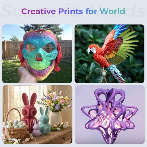 Image of Creality 3D Printer Filament 4KG, Rainbow PLA+ Filament 1.75mm, Multicolor PLA Plus Strong Toughness Dimensional Accuracy + /- 0.03mm, PLA Pro for Most 3D Printer, 1KG Spool(2.2lbs)