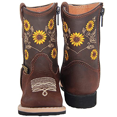 Infant Toddler Girls Western Boots Floral Sunflower Embroidered Cowgirl Cowboy Boot4