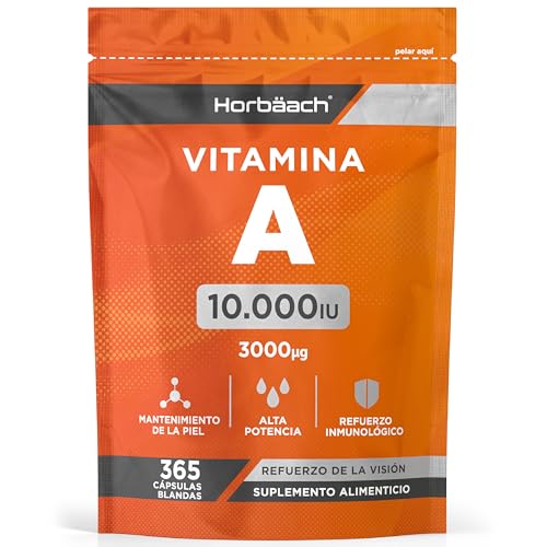 Horbaach Vitamina A 10000 UI, 365 Cápsulas