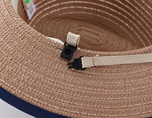 Connectyle Kids Child Outdoor Wide Brim Panama Hat For Boys Skimmer Hat Fedora Sun Hat Cap L Khaki #TOP6
