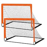 RAYZESTTOP 125*95 CM サッカーゴール シュート練習 折りたたみ式収納 室内外兼用 自主練習 収納袋付き子供の日ギフトメンズ 誕生日プレゼント(オレンジ 2個)