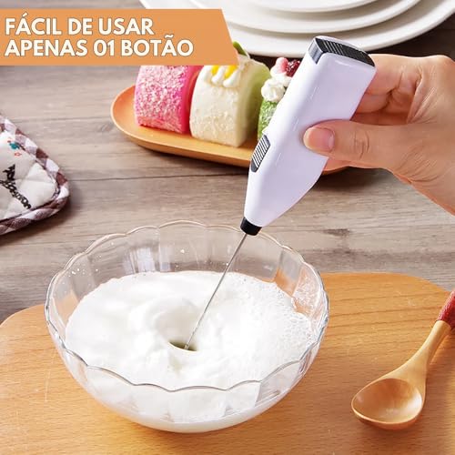Mini Mixer Portátil Misturador de Bebidas Café Ovos Leite Multiuso a Pilha Café Cremoso Omeletes Ovo