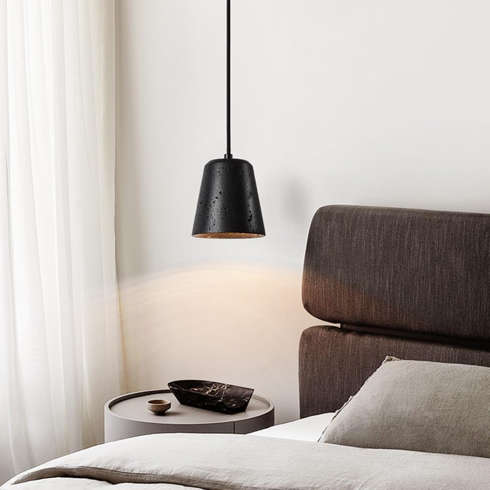 Decorazione domestica in marmo nero Lampada a sospensione Isola della cucina Lampada da soffitto a sospensione industriale in pietra piccola Lampadario gotico in fattoria Lampadari di metà secolo per