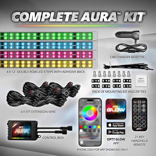 Aura Pro Kit de LED Interior de coche luces Bluetooth regulables 6