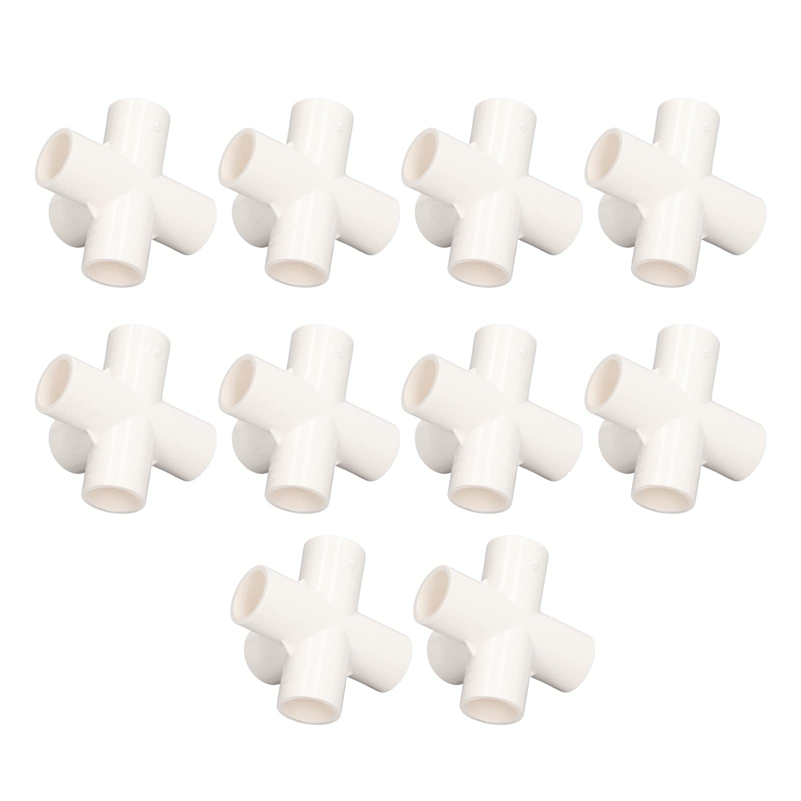 Kadimendium White 10 Pcs 5 Way Pipe Connector 25Mm Pvc Elbow Pipe Fitting Shelf Structures Frame Pipe Joint For Furniture Greenhouse Tent(White)