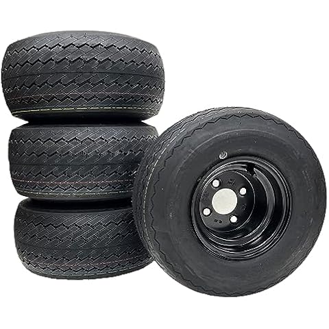 eCustomrim 18x8.50-8 OEM EZGO Golf Cart BLACK Wheels and Tires - Set of 4 Fits E-Z-GO, ClubCar, Cushman and more Cover