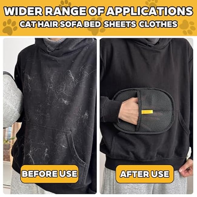 Yostyle Electrostatic Pet Hair Remover Glove - Reusable Electrostatic Pet Hair Removal Gloves for Couch, Carpet, Double Sided Grooming Glove for Cat & Dog Hair, Upgraded Static Removal Tool (1)-TE95r0d2