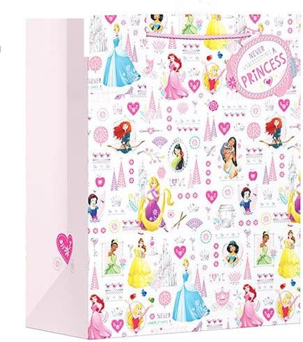 Princess Large Gift Bags with Pink Shredded Wrapping Paper for Gift Box, Stationary Supplies, Birthday Bag for her - Medium and Large Gift Bag Birthday perfect Bags for Women and Kids